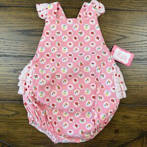 Ricrac and Ruffles Pink Bubble Romper New 2T